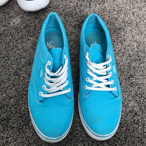 Blue Lace-Up Vans - Picture 1 of 6